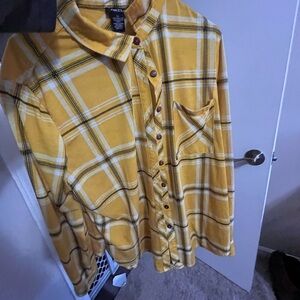 Rue21 Mustard Plaid Shirt